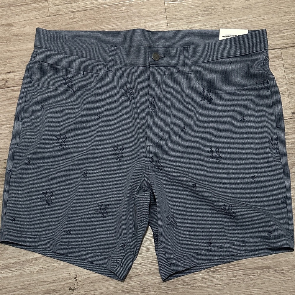 Original Penguin Blue Patterned Men's Shorts 38 waist NWT 🐧